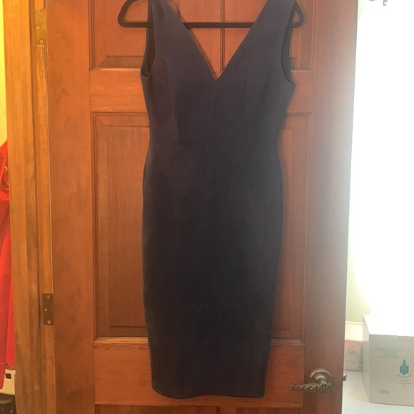 Blue suede dress, knee length - Picture 2 of 2